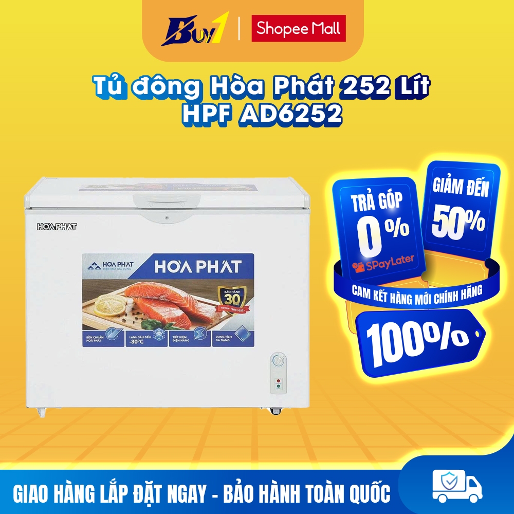 HPF AD6252 - Tủ Đông Hòa Phát 1 Ngăn 1 Chế Độ Đông HPF AD6252 (252 lít) - Hàng Chính Hãng