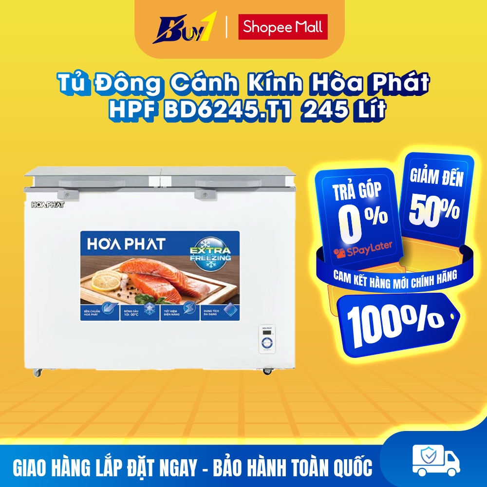HPF BD6245.T1 - Tủ Đông Cánh Kính Hòa Phát HPF BD6245.T1 245 Lít - Hàng Chính Hãng