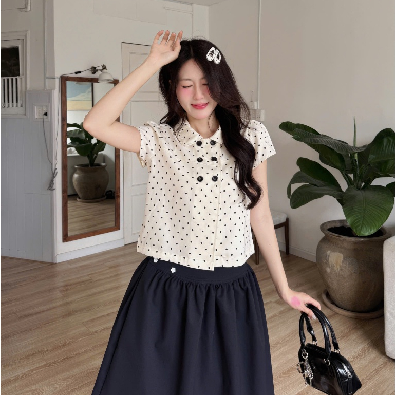 NAVIE - Áo baby doll 6 cúc thời trang nữ | BigBuy360 - bigbuy360.vn
