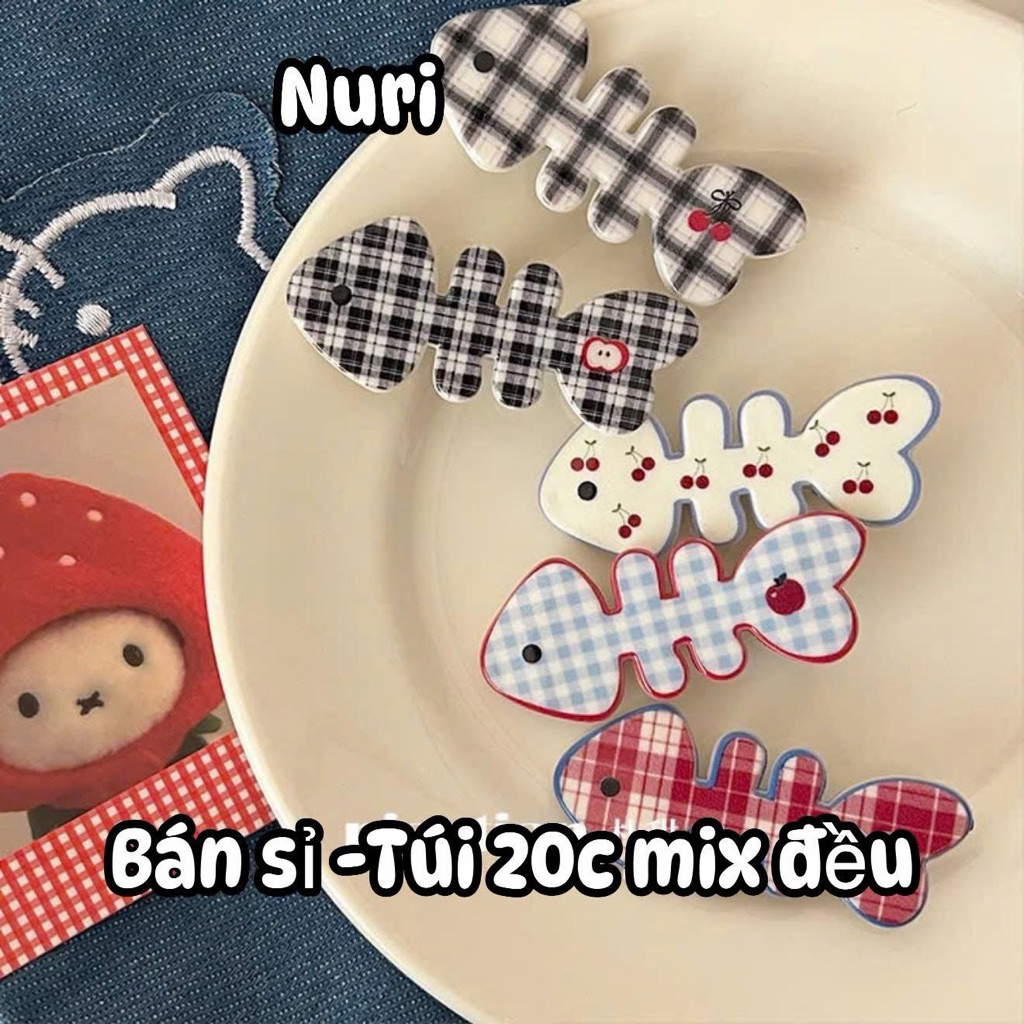 Túi 20 cái kẹp tóc mái xương cá caro