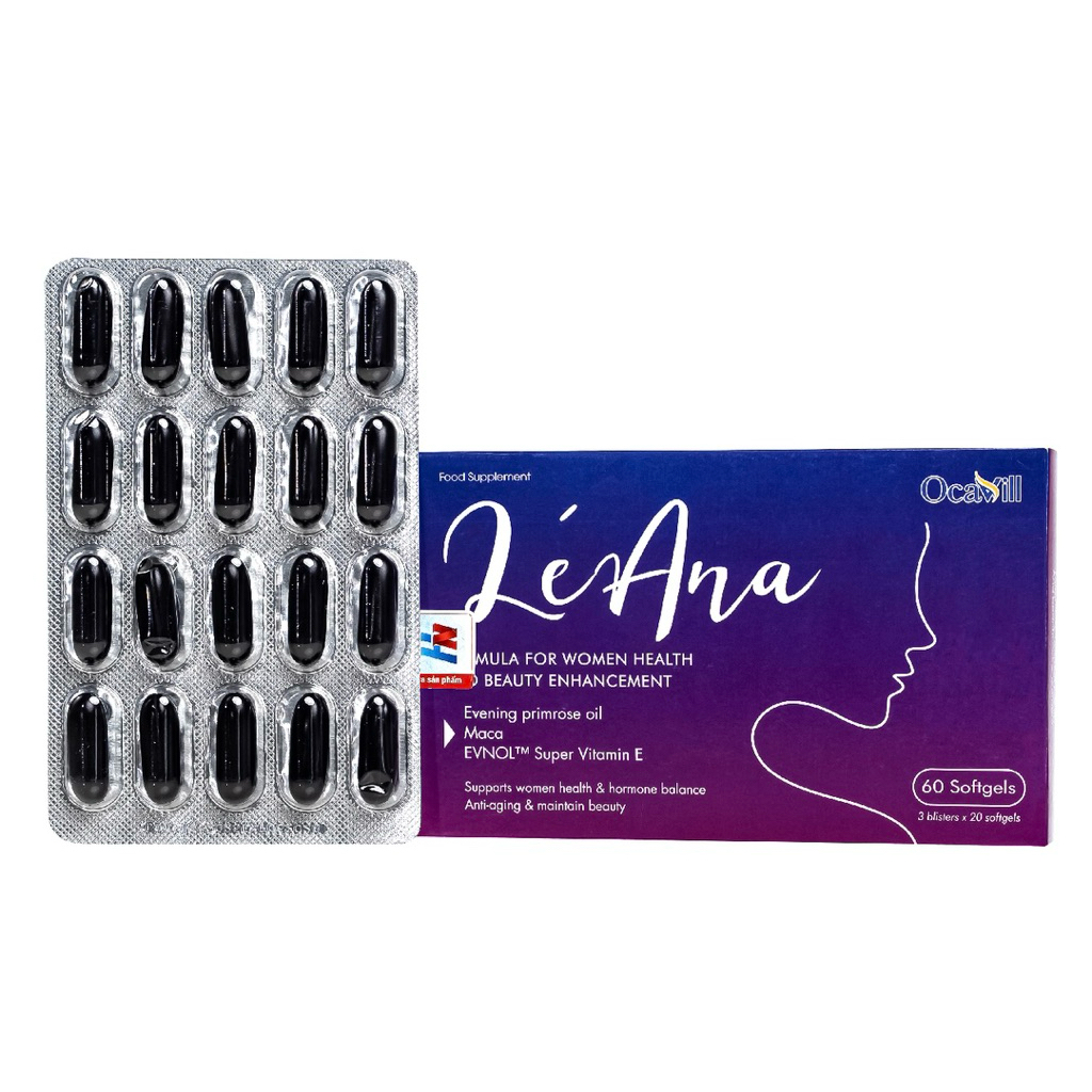 Viên uống nội tiết tố nữ LeAna Ocavill – Đẹp da, cân bằng hormone, giảm nám sạm, dầu hoa anh thảo + 