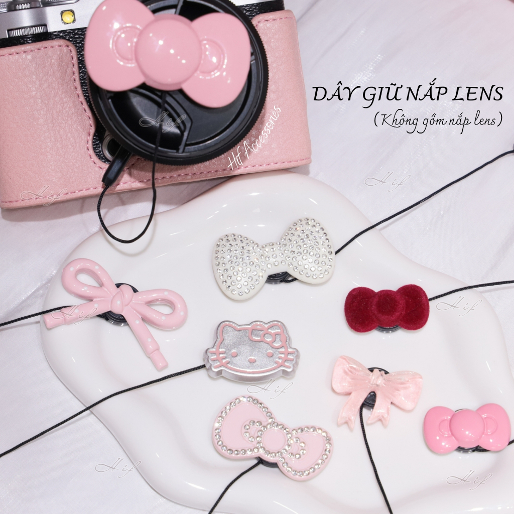 Dây giữ nắp lens, charm nắp lens cho máy ảnh (Không kèm nắp) phụ kiện decor…