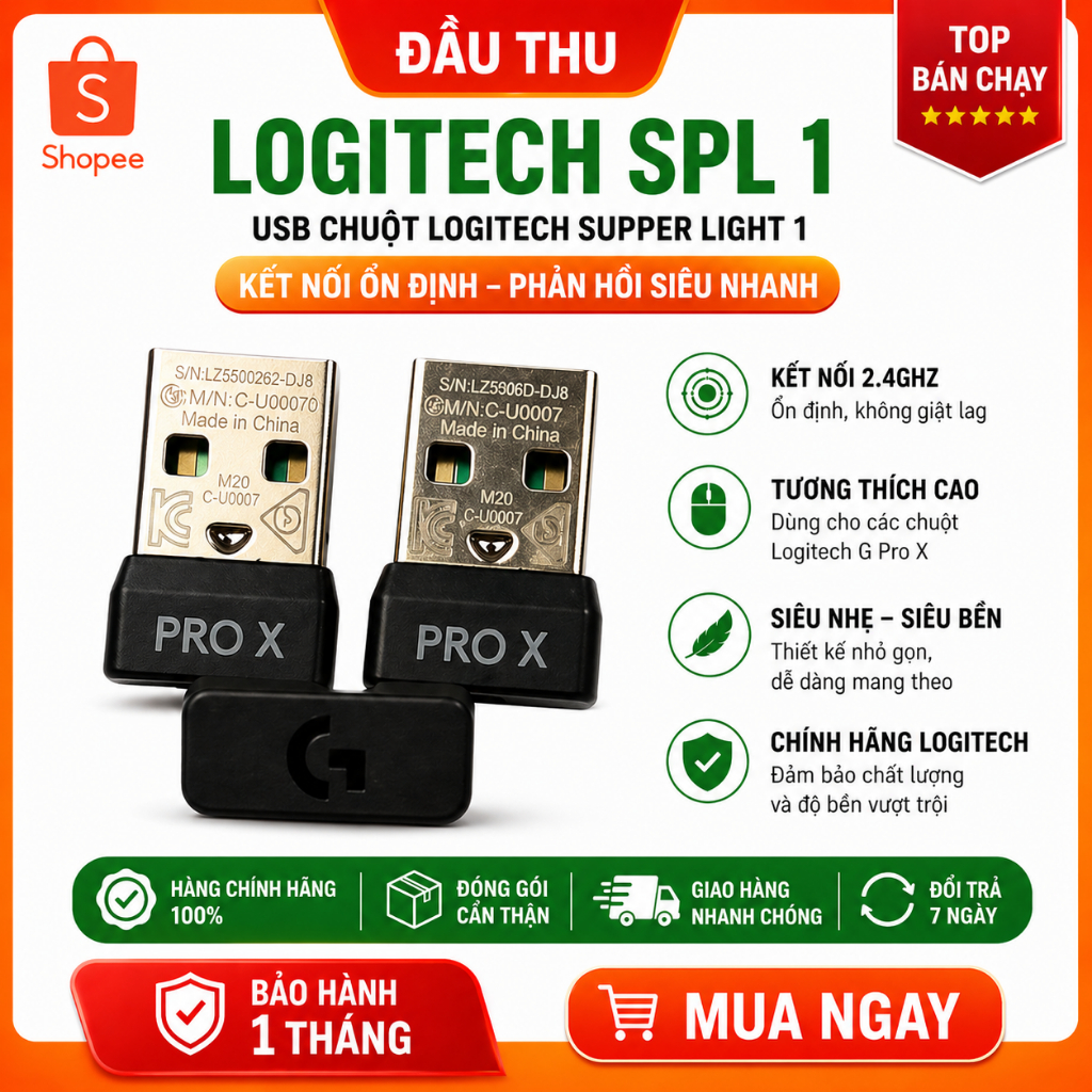 Đầu Thu USB Receiver Logitech GPro X Superlight 1, G502 X Plus, G705, G309  GPro X Superlight 2