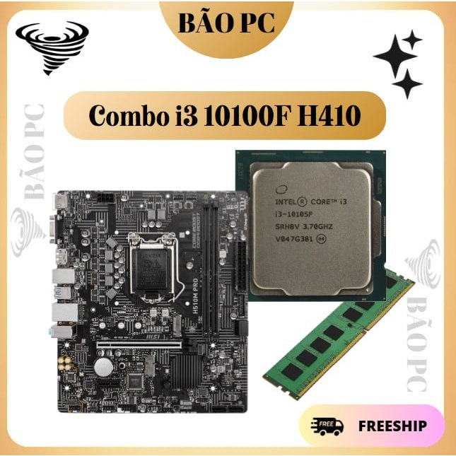 Combo PC i3 10100F, 10105F Main H410 Ram 8, 16GB Dr4