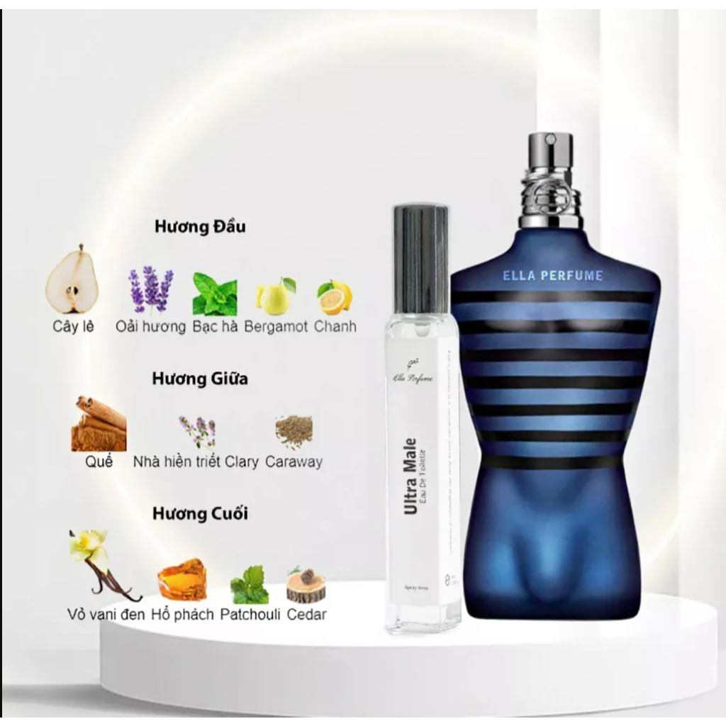Nước Hoa Nam Ultra Male / Le Male Elixir / Parfum ELLA PERFUME chiết 10ml- Nam Tính, Gợi Cảm, Cuốn H