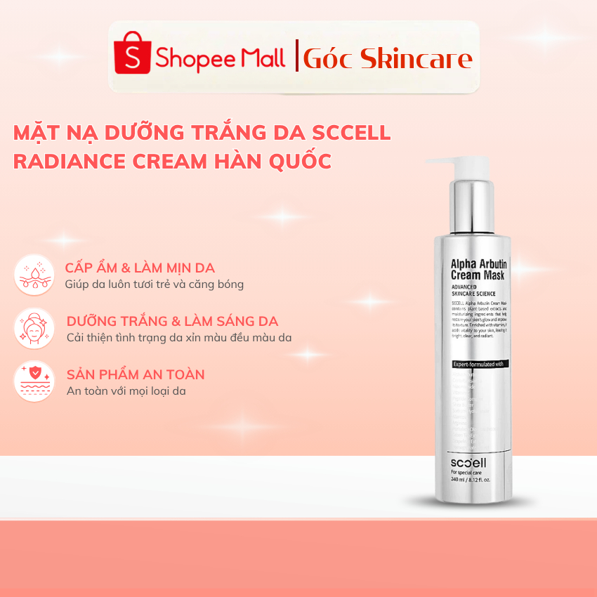 Mặt Nạ Dưỡng Trắng Da SCCELL Radiance Maxclinic Hàn Quốc Lọ 240mL, Dưỡng Ẩm Dưỡng Trắng Phục Hồi Da