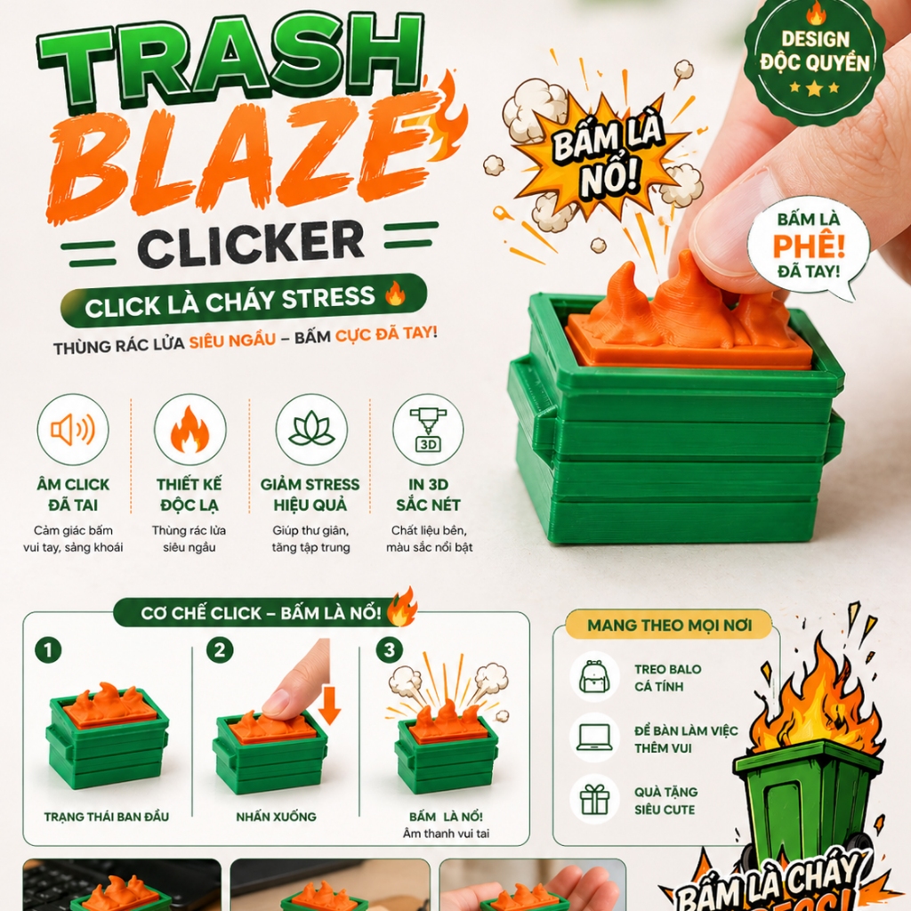 Clicker Thùng Rác Lửa Độc Lạ - Trash Blaze Clicker