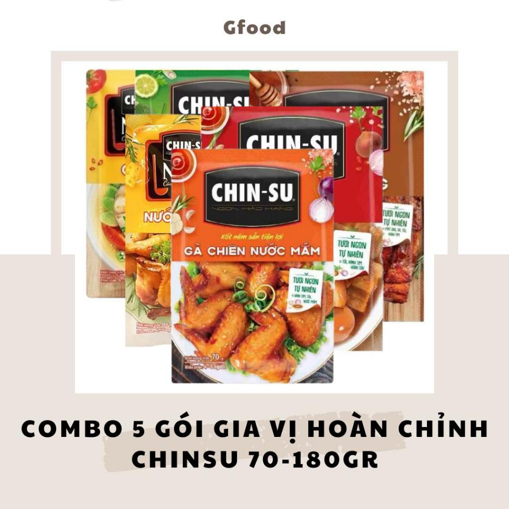 [COMBO 5 GÓI] Chinsu Sốt Gia Vị Hoàn Chỉnh (Gà Chiên Nước Mắm, Thịt Kho, Nướng Phô Mai, Canh Chua, T