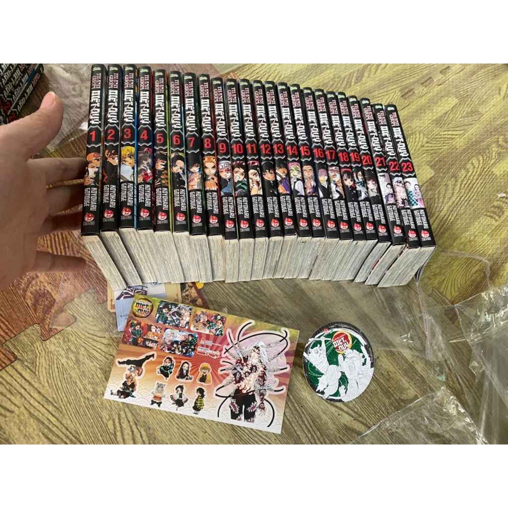 (+post) Full Bộ 23 tập Thanh gươm diệt quỷ Kimetsu No yaiba Kny tập 1-23 + poster và phụ kiện