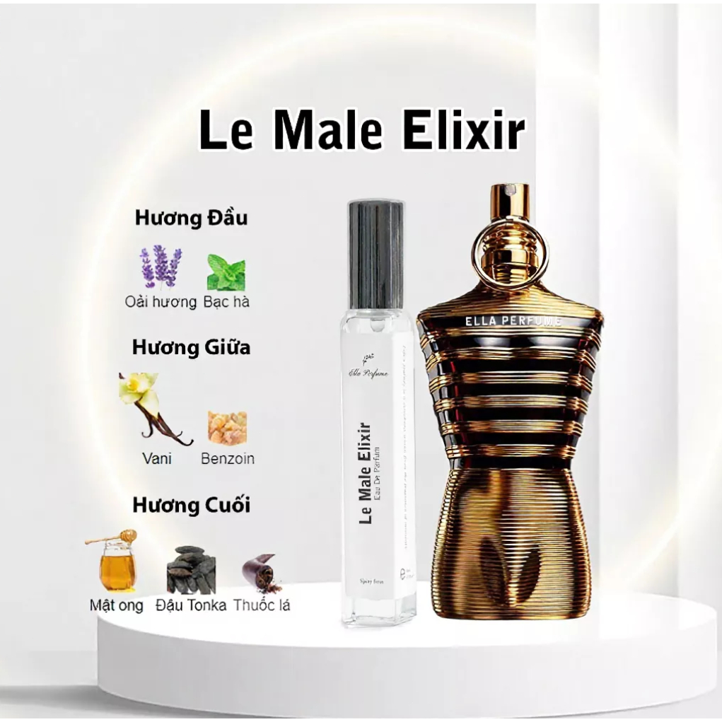 Nước Hoa Nam Ultra Male / Le Male Elixir / Parfum ELLA PERFUME chiết 10ml Nam Tính, Gợi Cảm, Cuốn Hú