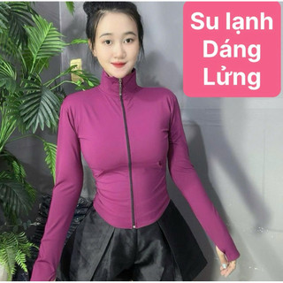 (SU PHOM ÔM DÁNG LỬNG) Áo Khoác SU LẠNH MỎNG CỔ LỌ, Có 2 Túi Ngoài, Trending xu hướng áo khoác ủ kem, khoác tập gym yoga