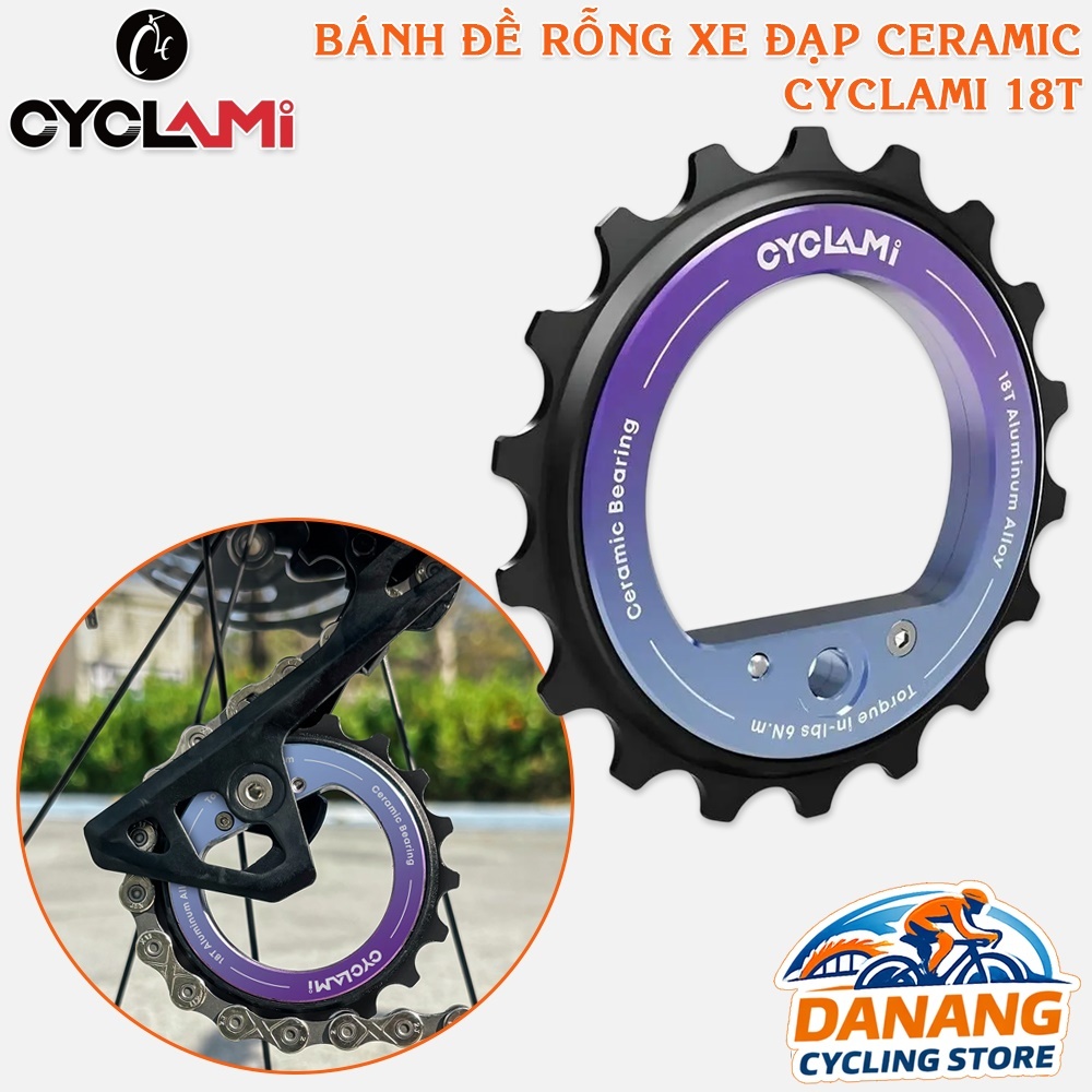 Bánh Răng Củ Đề Xe Đạp CYCLAMI 18T Rỗng – Pulley Ceramic Cao Cấp, Vòng Bi Siêu Mượt Cho SHIMANO / SRAM AXS / L-TWOO
