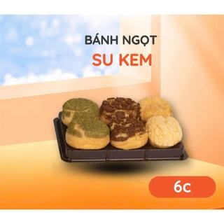 Bánh Su Kem Vỏ Mềm Nhân Kem Béo Ngậy Mềm Mịn Phù Hợp Ăn Vặt Hộp 6 Chiếc