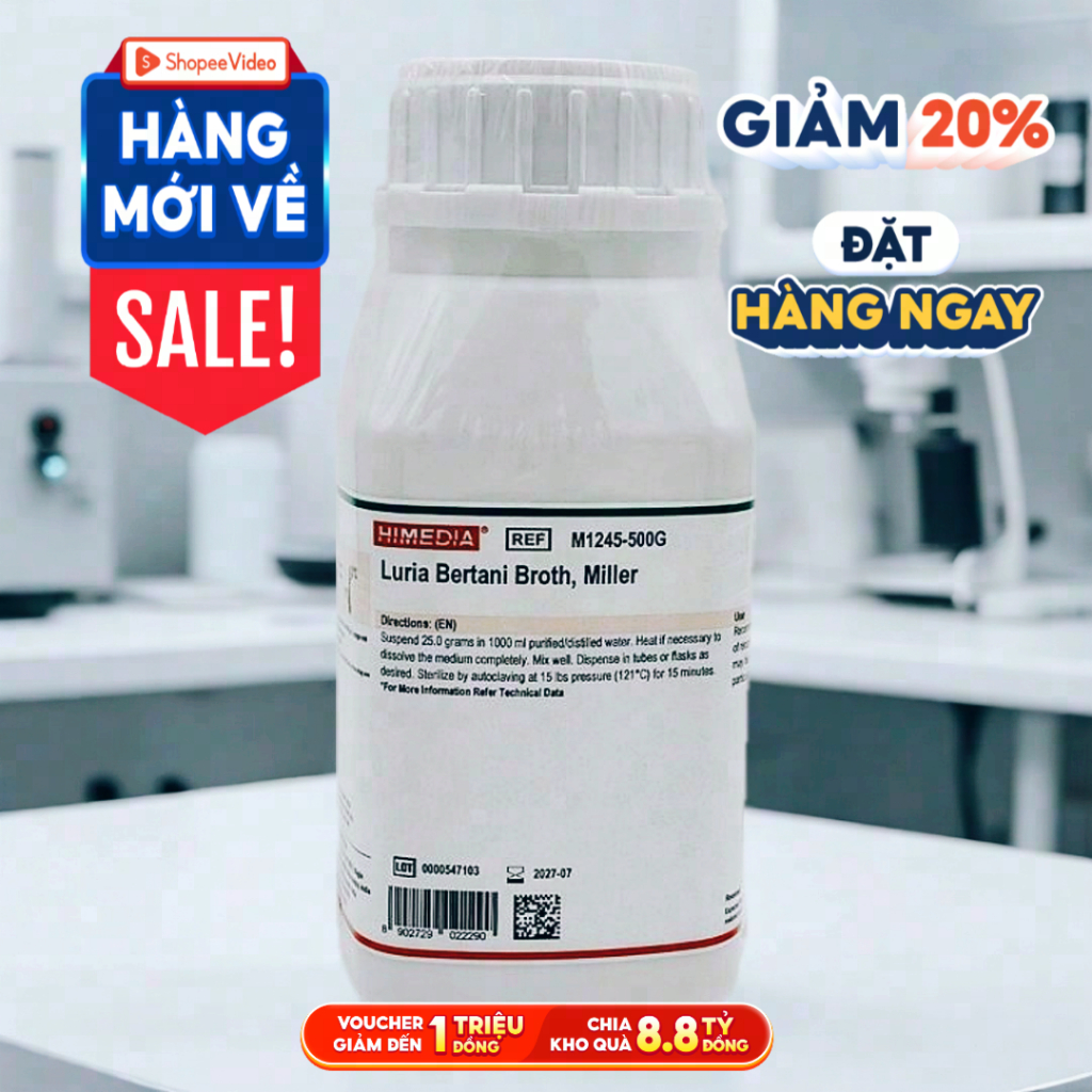 100g Môi trường Luria Bertani Broth, Miller (LB broth) HIMEDIA Ấn Độ