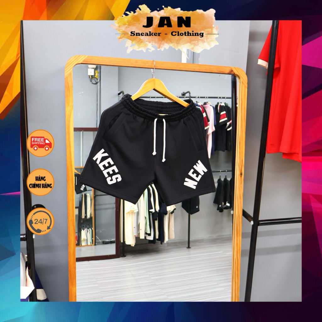 Quần Short NEW ERA NY Đen Logo Xám | Jan Shop