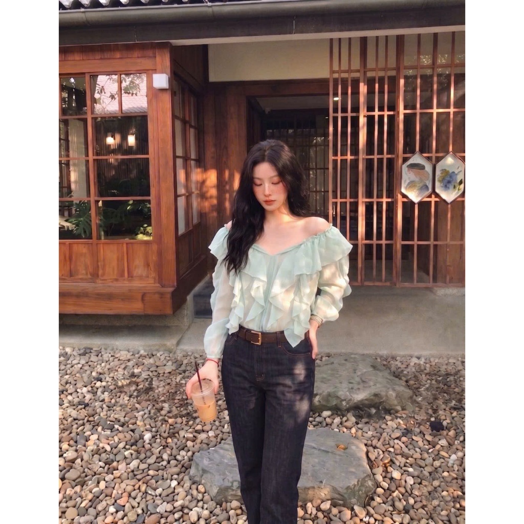 Áo voan lụa Amelie -  xanh mint - Oceanalondon | BigBuy360 - bigbuy360.vn