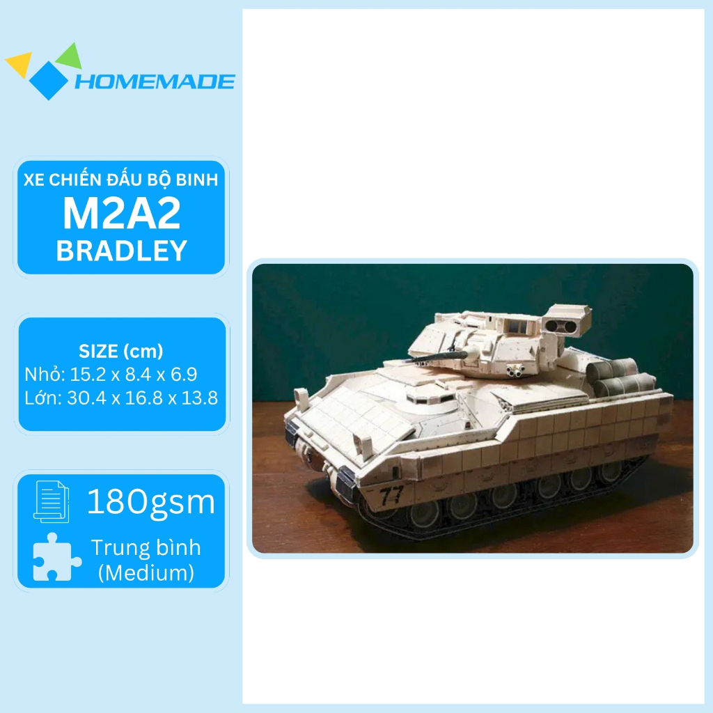 Bộ Kit Mô Hình Giấy Xe Chiến Đấu Bộ Binh M2A2 Bradley