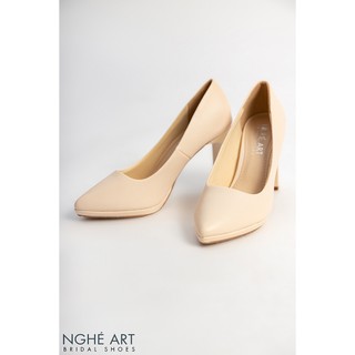 Giày cưới Nghé Art basic mũi đúp trắng 237-10p-da
