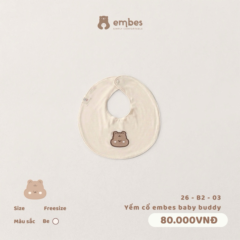 [ Embes ] Ảnh thật shop chụp - Yếm cổ embes baby buddy cho bé trai, bé gái
