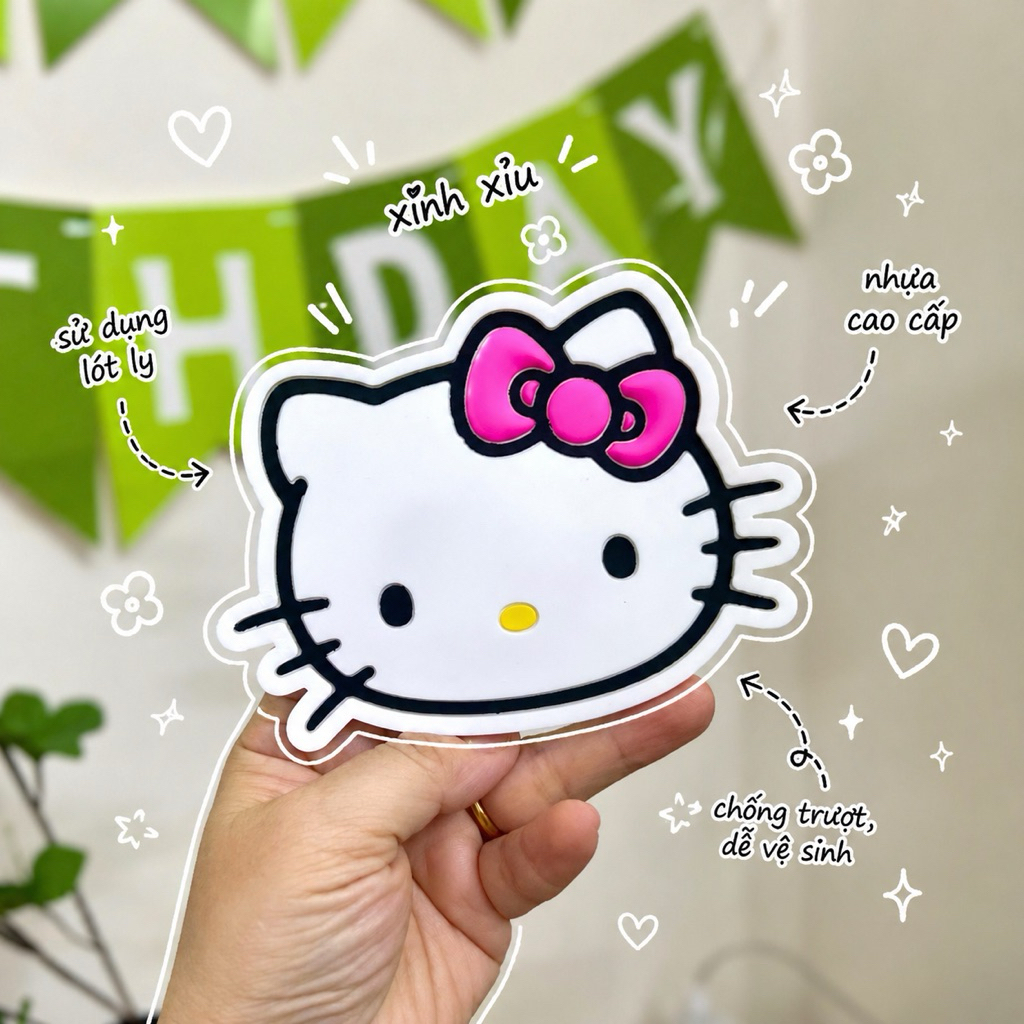 Lót ly Hello Kitty