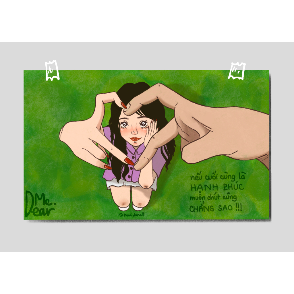 “Nếu cuối cùng là HẠNH PHÚC, muộn chút cũng CHẲNG SAO” postcard - Dear Me The Series - Heidi’s Plane