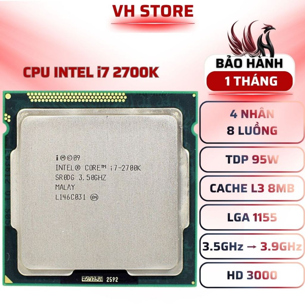 CPU Intel Core i7 2700K OC 3.9GHz - BẢO HÀNH 1 THÁNG - VHSTORE