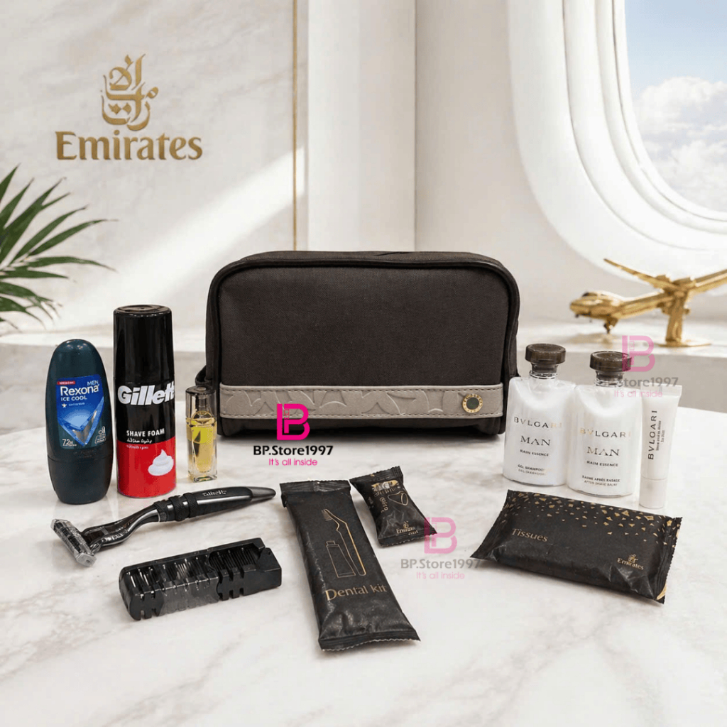 Túi Mỹ Phẩm Du Lịch Nam Emirates 5⭐ | 🎒 Ví Đựng Đồ Cá Nhân | Travel Kit Bussiness Class Emirates