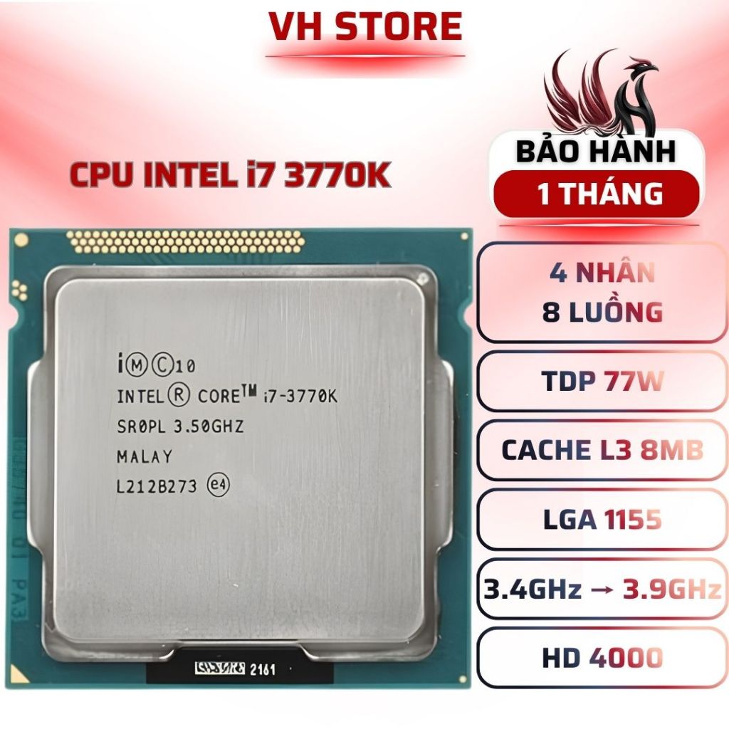 CPU Intel Core i7 3770K OC 3.9GHz - BẢO HÀNH 1 THÁNG - VHSTORE