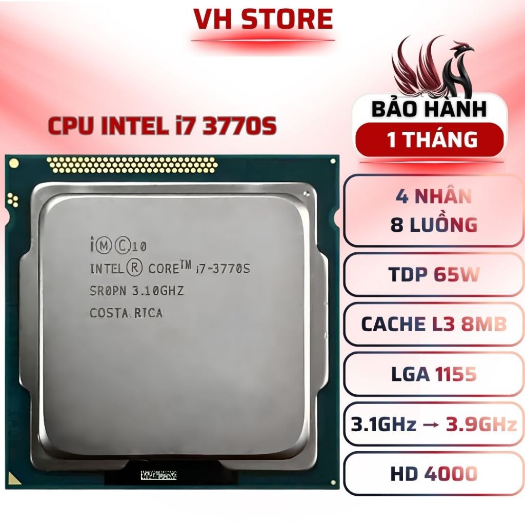 CPU Intel Core i7 3770S 3.9GHz 65W - BẢO HÀNH 1 THÁNG - VHSTORE