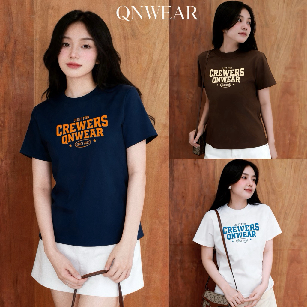 VOUCHER SALE 50K Áo Thun Babytee Crewers QNwear - Premium Cotton 250gsm, Mềm Mại Co Giãn, Form Ôm Tôn Dáng