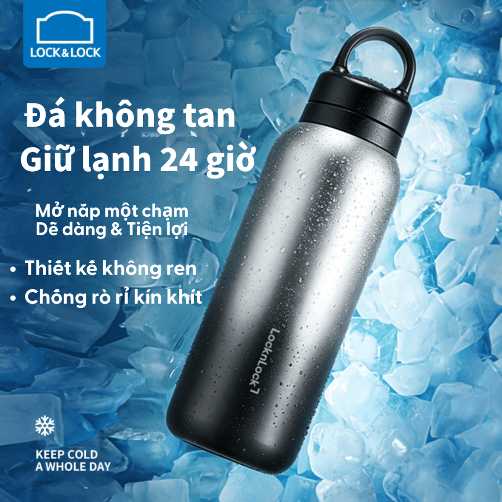 Bình giữ nhiệt Lock Lock Tumbler LHC4401 (500ml) - Giữ lạnh 24h - Mở nắp chỉ 1 chạm cực nhanh