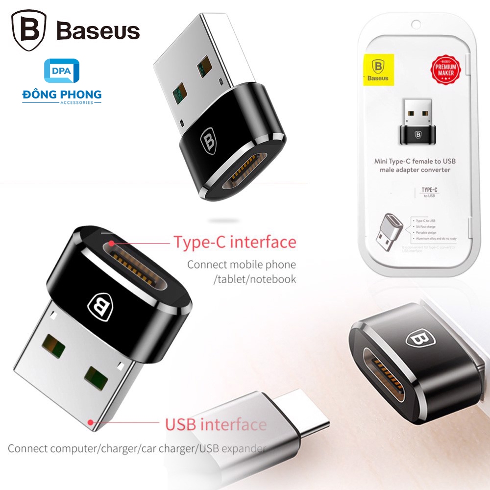 Đầu Chuyển USB Sang USB Type C Tốc Độ Cao Baseus
