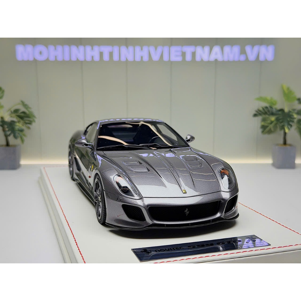 XE MÔ HÌNH FERRARI 599 GTO NOVITEC GREY,TỶ LỆ 1/18 RUNNER