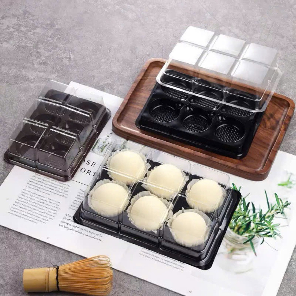 Hộp nhựa 6 ô tròn đựng bánh (FG335, FG334, FG332) - 50 chiếc