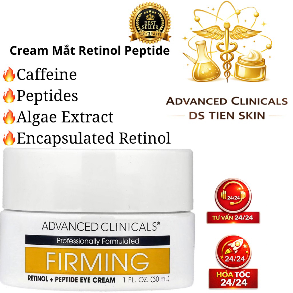 Cream Dưỡng Mắt Retinol Peptide 30ml Advanced Clinicals