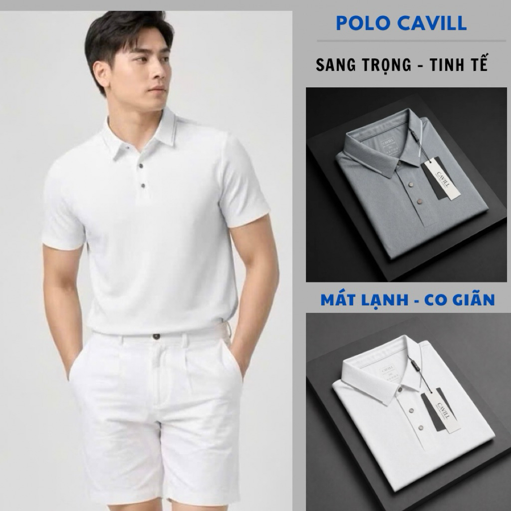 Áo Polo Nam CAVILL, Công Nghệ Không Đường May, Vải Cao Cấp Procool Nhẹ Mát Lạnh, Form Suông dễ mặc, 