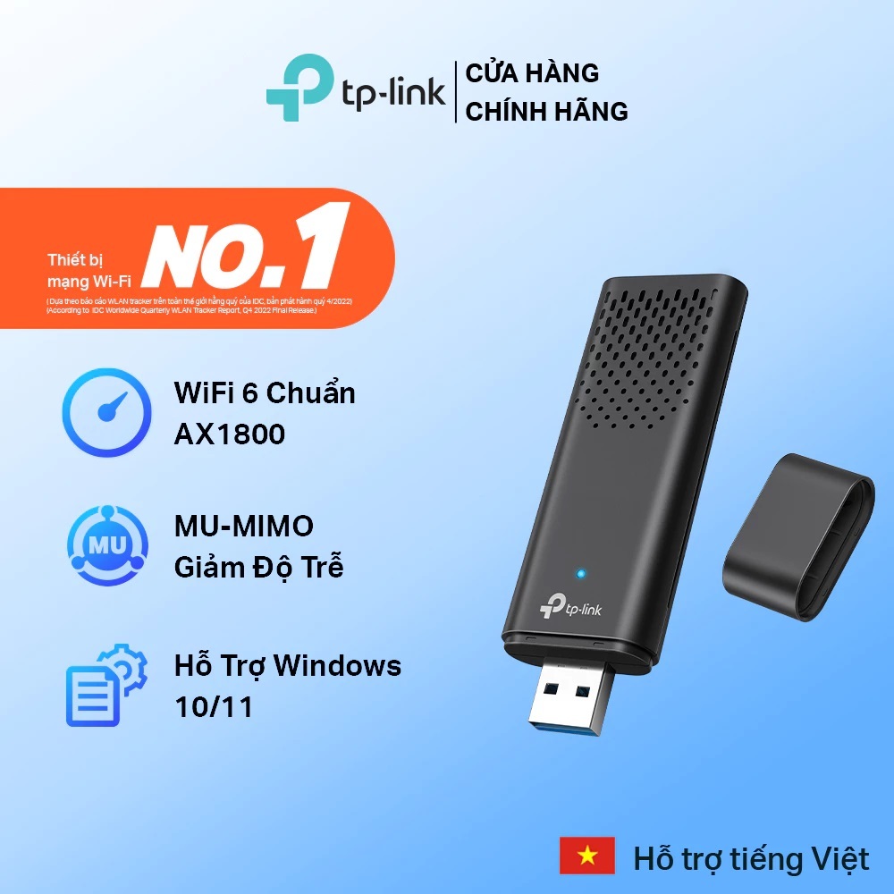 Bộ Chuyển Đổi Mạng WiFi 6 USB TPlink Archer TX20U Băng Tần Kép AX1800 (1800Mbps)