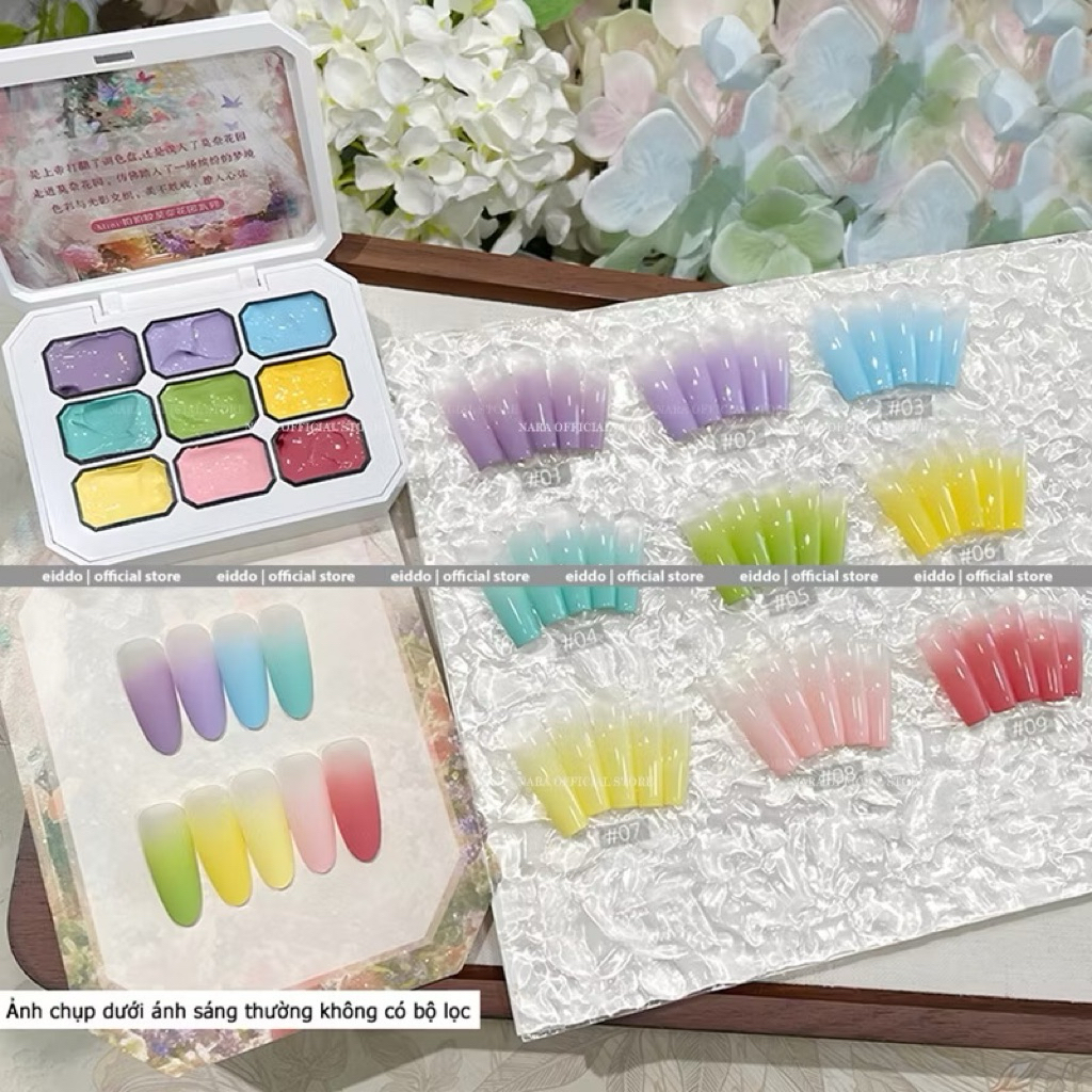 Set gel dặm màu Pastel Frescobaldi 9 màu làm nail