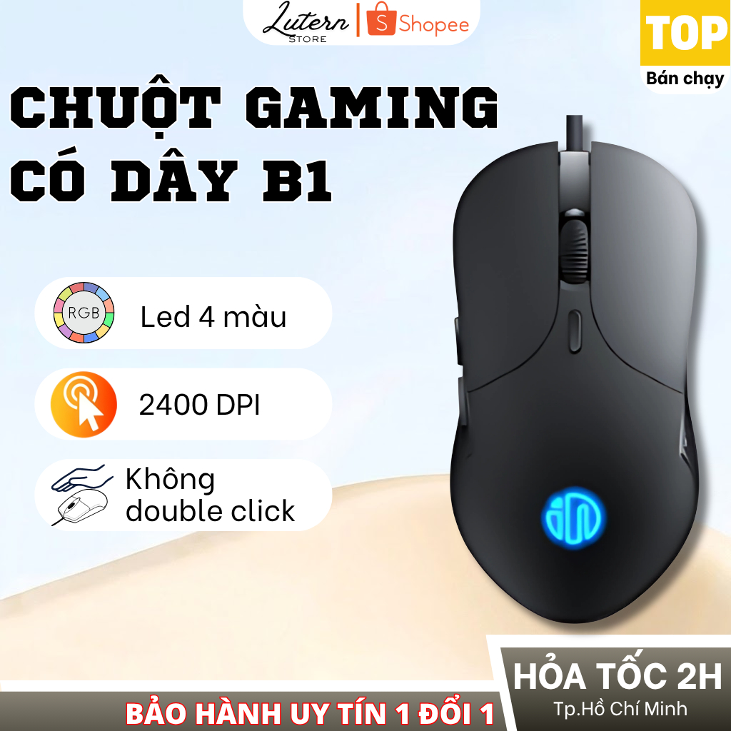 Chuột gaming có dây Inphic B1 Led RGB, có app, điều chỉnh DPI