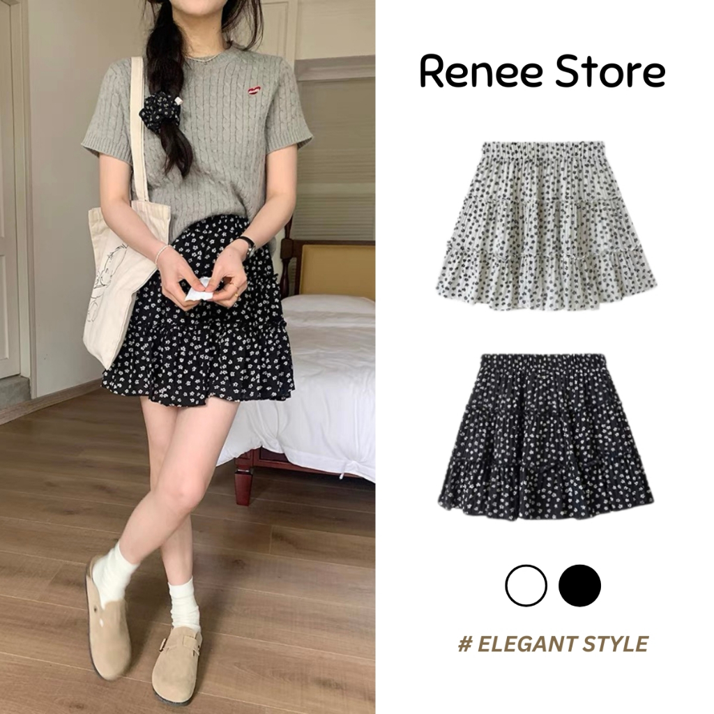 Chân váy hoa nhí cạp chun có lót trong, chân váy ngắn 3 tầng xoè ulzzang -V322 | BigBuy360 - bigbuy360.vn