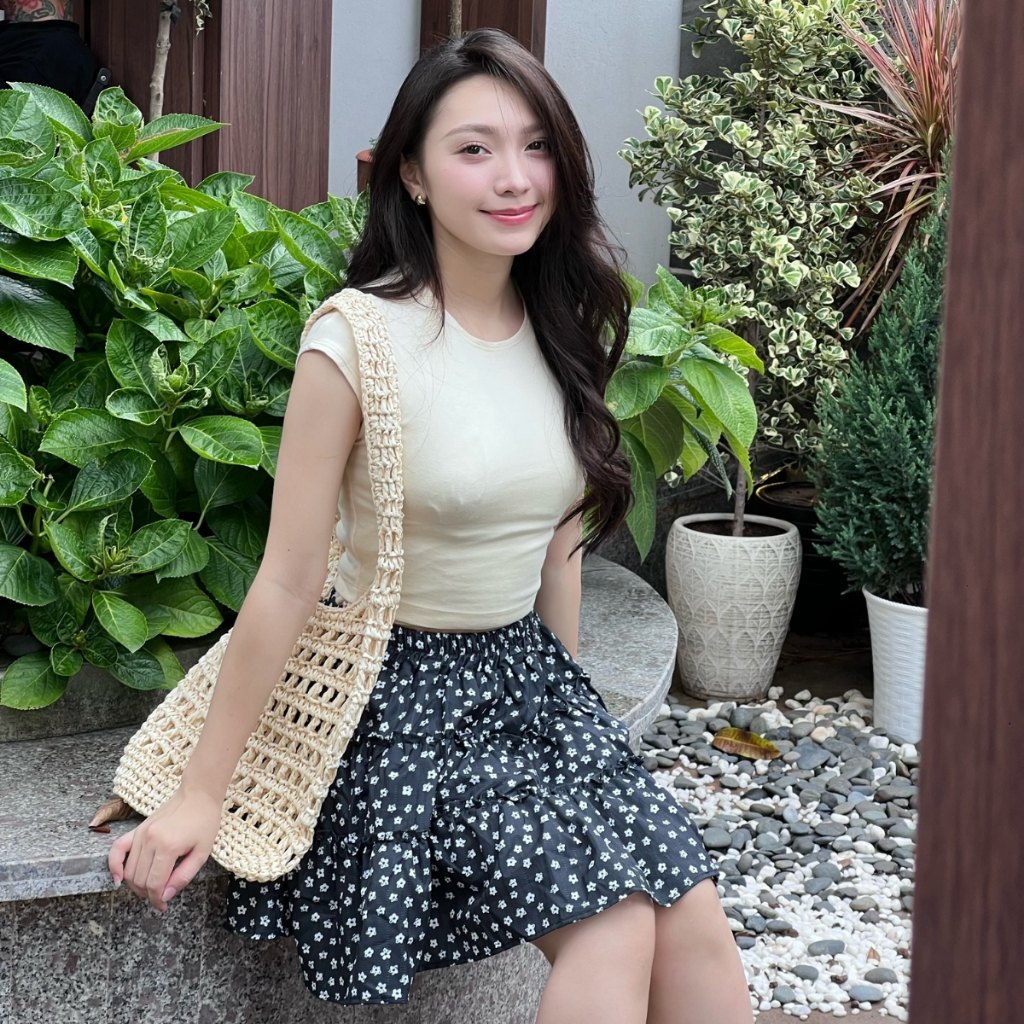Chân váy hoa nhí cạp chun có lót trong, chân váy ngắn 3 tầng xoè ulzzang -V322 | BigBuy360 - bigbuy360.vn