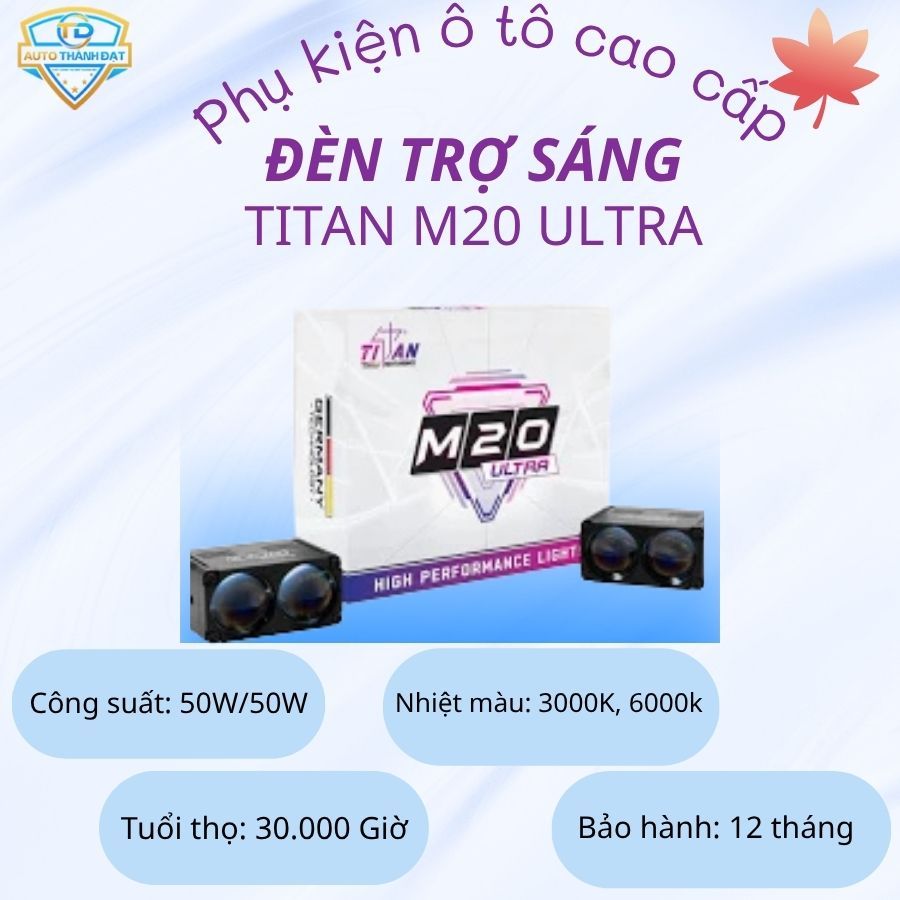 Đèn trợ sáng TITAN M20 Ultra công suất 50W CHÍNH HÃNG