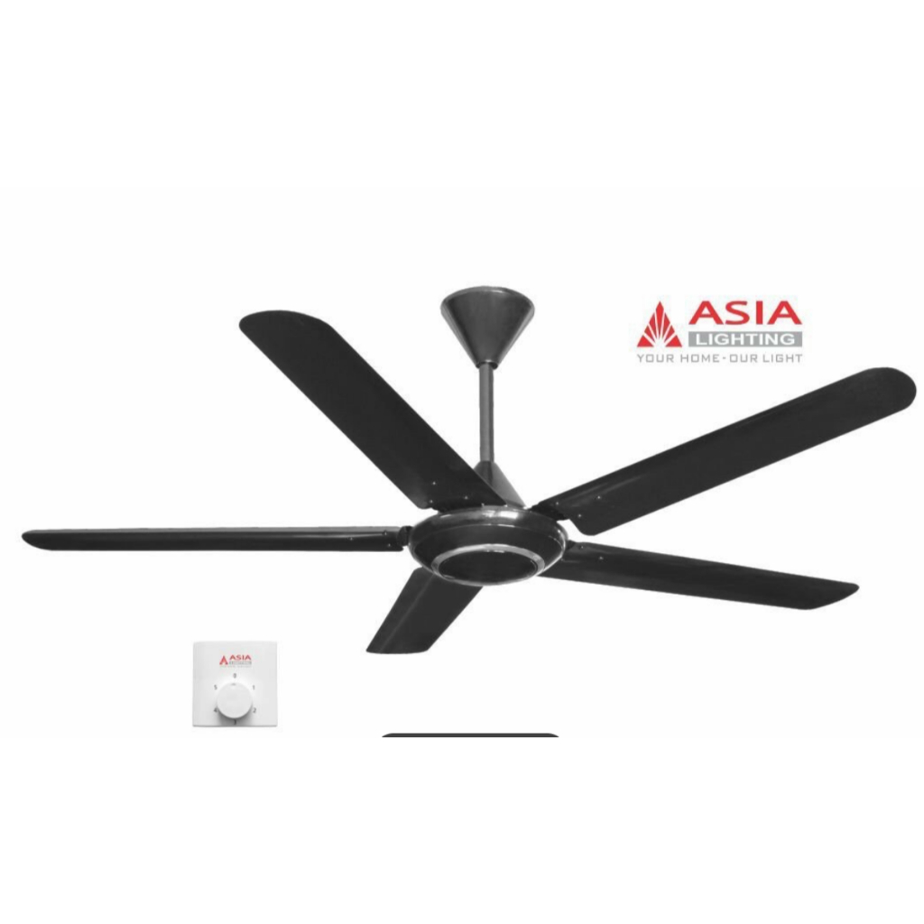 QUẠT TRẦN 5 CÁNH MÀU ĐEN HUYỀN BÍ ASIA LIGHTING QT06-Đ-01