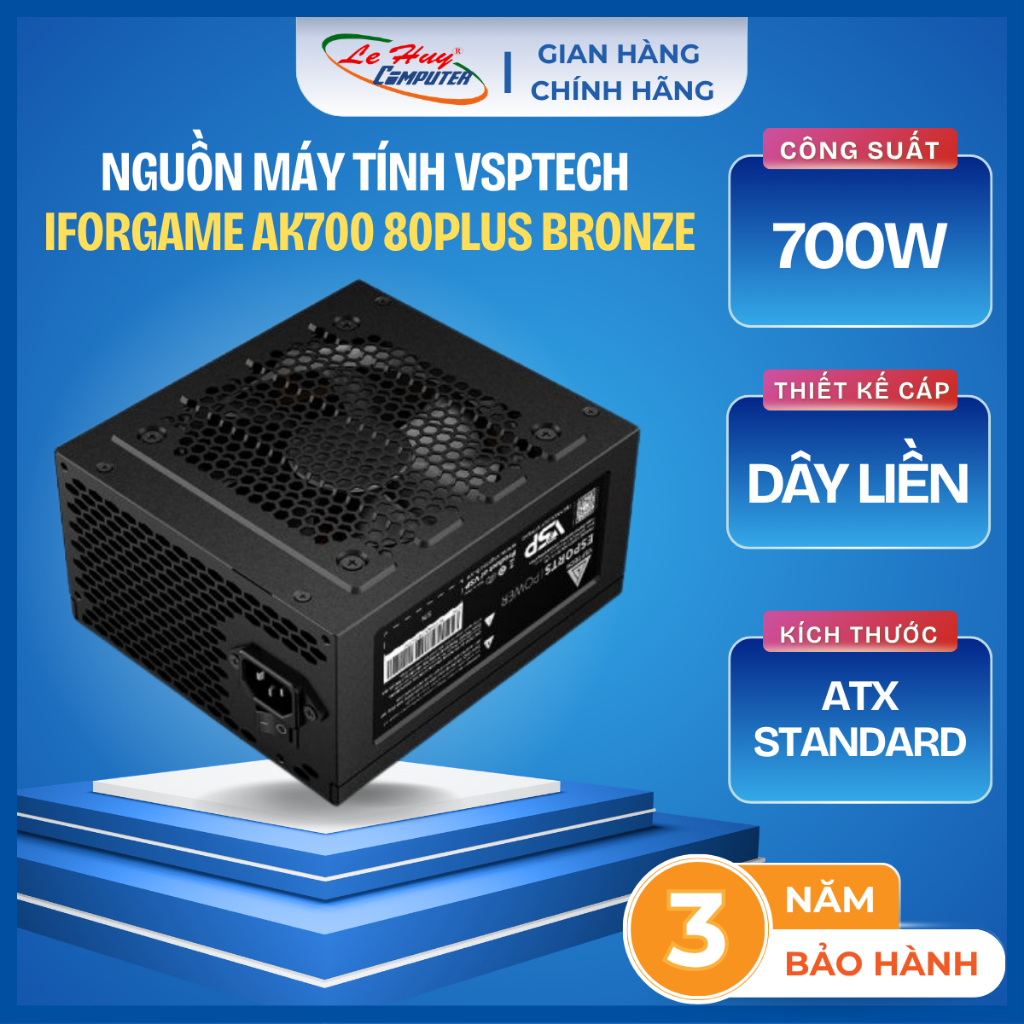 Nguồn Máy Tính VSPTECH IForgame AK700 80PLUS BRONZE - Hàng Chính Hãng