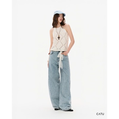 TUBYCATU Quần Jeans Aven Ống Rộng Form Suông Tôn Dáng Che Khuyết Điểm
