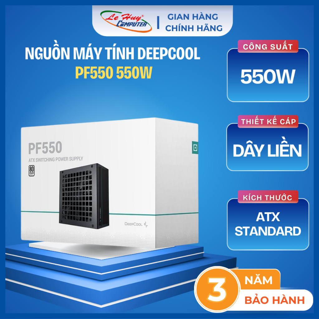 Nguồn PC DeepCool PF550 550W 80 Plus White - Hàng Chính Hãng