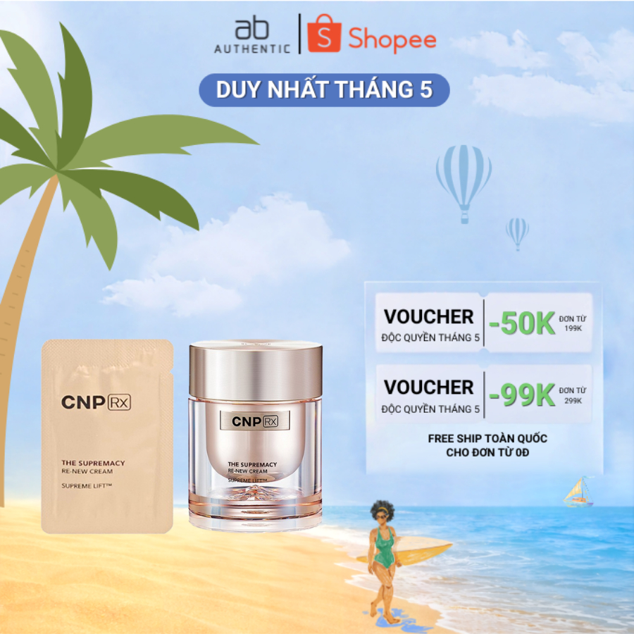 [ Top 1 bán chạy] Combo 10 Gói Sample Kem dưỡng CNP RX vàng trẻ hoá da Supremacy Re-new Cream- AB Authentic