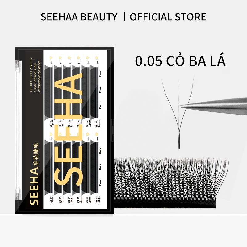 SEEHAA MI Lông Mi Cỏ Ba Lá Ghép Lông Mi Không 0.05 Lông mi hoa nhung nhỏ cỏ 3 lá mix size(8-15mm)ụ n