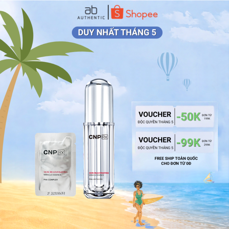 [Top 1 bán chạy] Combo 10 Gói Sample Tinh chất dưỡng trắng CNP Rx Skin Rejuvenating Miracle Essence - AB Authentic
