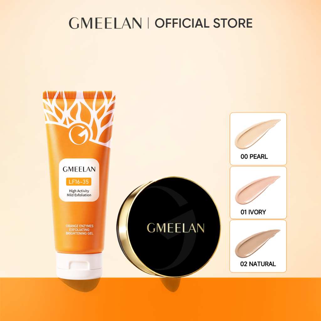 【BỘ SẢN PHẨM HOT】GMEELAN Cushion Đôi Lớp Nấm Truffle Đen + GMEELAN Tẩy Da Chết Gel 150g
